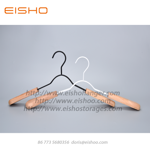 EISHO Adult Metal Coat Hanger With Wood Shoulder