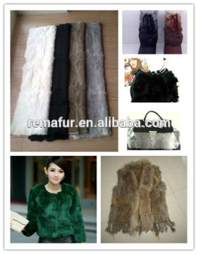 Luxury real rabbit fur plates / carpet / blanket for scarves and bags