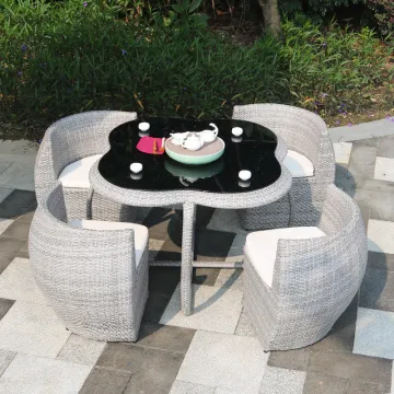 Glass Dining Table Set with 6 Chairs