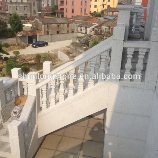 White granite Handrail,exterior handrail,stone railing