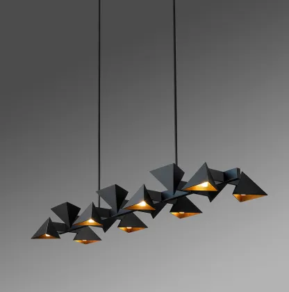 Jonathan Browning Brass Modern Vichy Linear Chandelier for Living Room