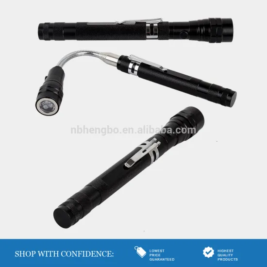 Magnetic Lift Pick Up Tool Telescopic 3 Led Torch Flexible Flashlight