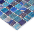 Outdoor Blue Glass Mosaic Pool Backsplash Wall Tiles