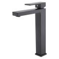 Square Matte Black Basin Faucets For Bathroom