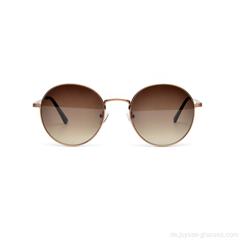 Neue Vintage Round -Objektive weiche Nasenpolster handgefertigte Metall Sonnenbrille für Unisex
