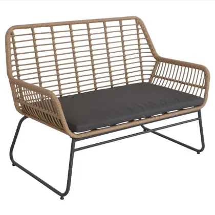 Outdoor Patio Courtyard Rattan Furniture Set - 4Pcs Garden Sofa
