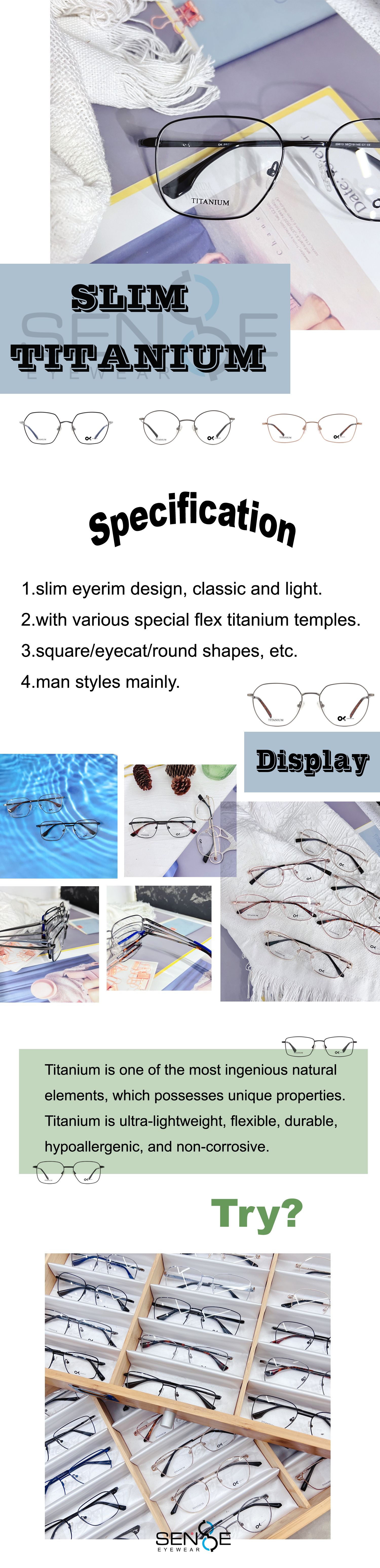 SLIM β titanium optical eyeglasses frame