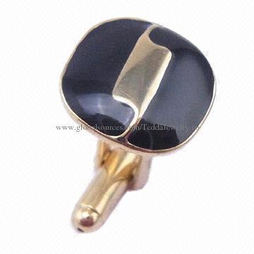 Fashionable Enamel Cufflinks, Made of Brass, Various Colors are Available/OEM/ODM Orders are Welcome