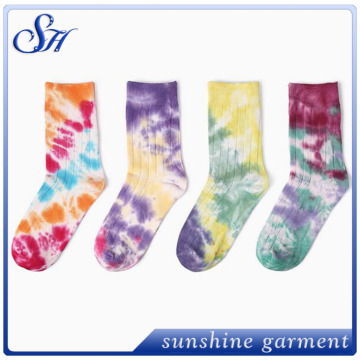 Sunshine custom tie dye cotton socks sublimation socks