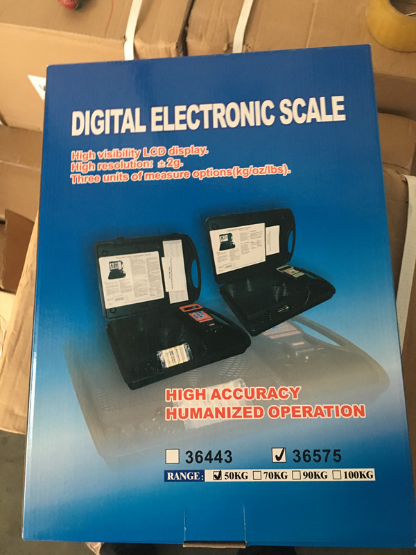 Accurate electronic refrigerant charging scale