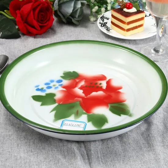 26cm Decal Enamel Plate