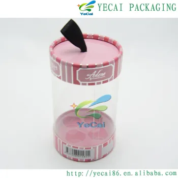 Accept Custom Paper Packing Tube with UV Clear window/String