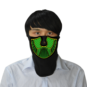 Sound-Activated Music Flashing EL Panel Costume Mask for Parties and Festivals