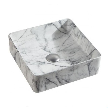 Australia Popular White Marble Matte Small Thin Ceramic Bathroom Sink B6275M1