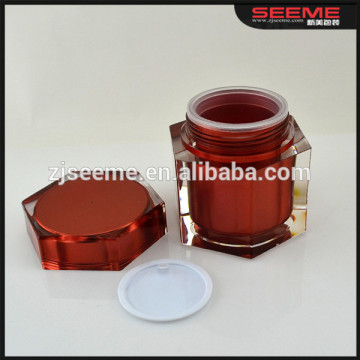 Red plastic daily care cosmetic jar sleep mask acrylic luxury diamond shape jar