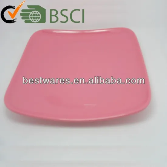 new style pink square melamine plate