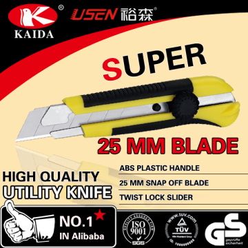 Top selling 25mm snap off blade auto lock utility cutter knife