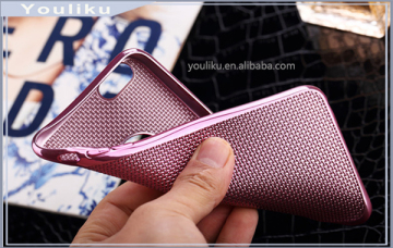 New Electric plating woven pattern fashion design soft TPU 5.5 inch phone case for iphone SE 5s 6s plus 7 PLUS back cover