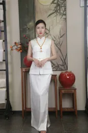 SuSanYin Mandarin Collar Waistcoat With Frog Closures