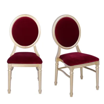 Resin Round back velvet cushion louis wedding chair for party  rental