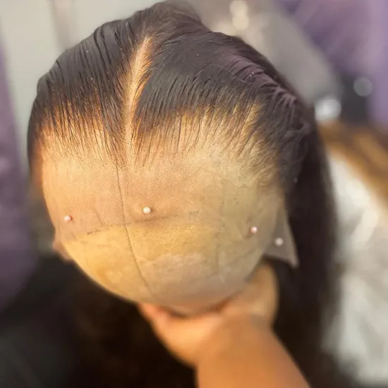 AMZHair Raw Straight Brazilian Virgin 100% Human Hair Wig Cheap HD Full Lace Front Wig Human Hair With Baby Hair For Black Women