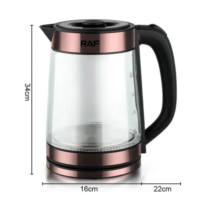 Premium RAF Borosilicate Glass Kettle and Teapot Set - Blue