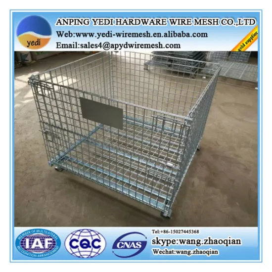 high quality welded folding steel box pallet