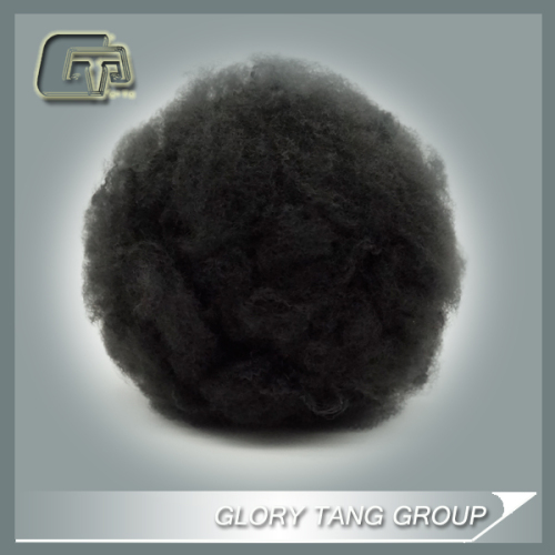 high quality 3d dyed black flame resistant / retardant polyester fiber