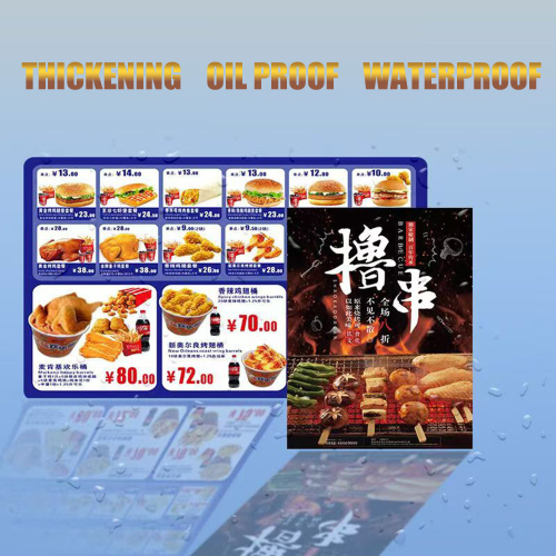 pvc restaurant menu board