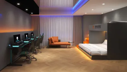 Modern Luxury Esports Capsule Hotel Bed - Double Sleep Box Cabin