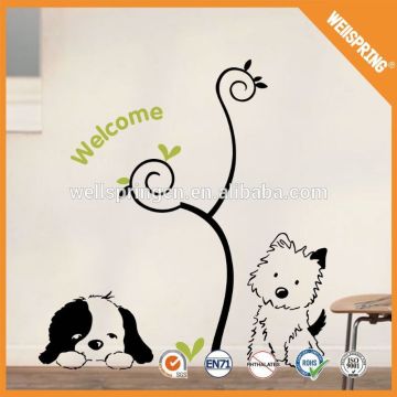 Hot sale cheap reusable cat under the street light wall sticker