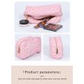 Metal zipper makeup bag Cross print PU twill makeup bag