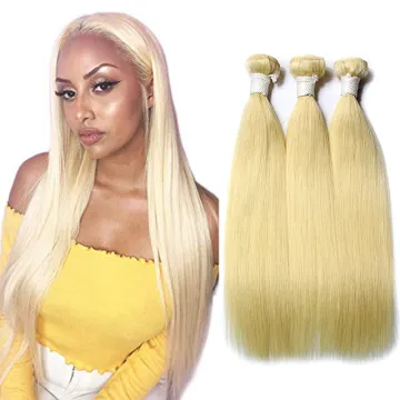 Honey Blonde Brazilian Remy straight 613 bundles,frontal with bundles straight,Long Hair Bundles Straight blonde human hair bu