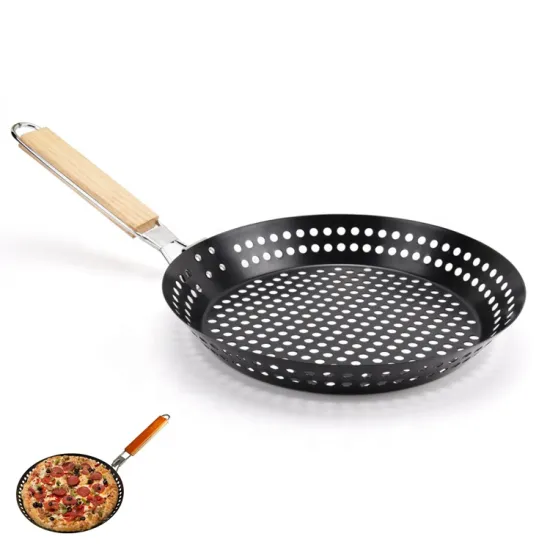 JHY Factory Direct: Reusable BBQ Pizza Grilling Grill Pan Basket