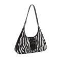 Beg bahu cetak zebra kulit bergaya