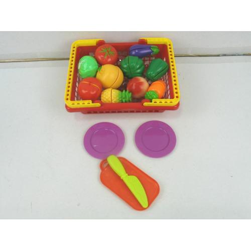 Brinquedo plástico de corte de cozinha de vegetais de frutas