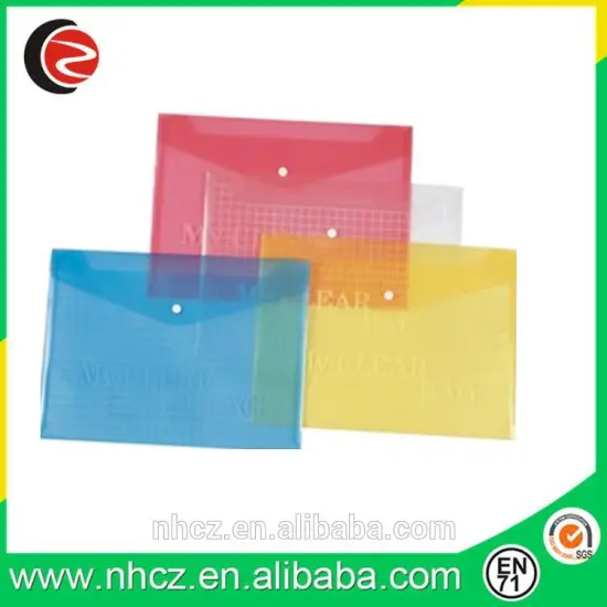 PP Brief Case File Plastic Bag with Button