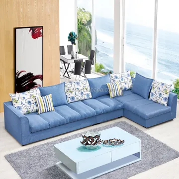 Modern Home Center Navy Fabric Sofa for Living Room