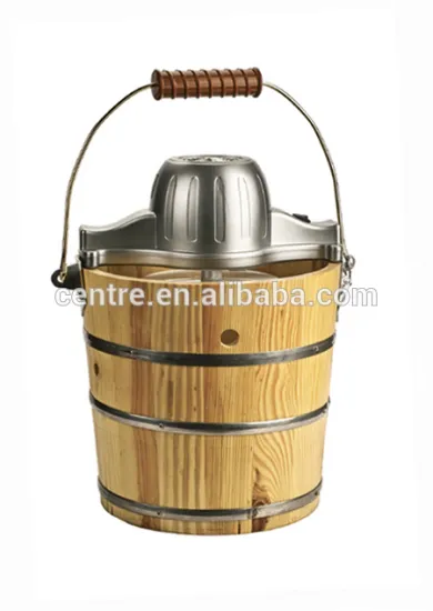 Wooden bucket Ice Cream Maker / 4 quart / Hard ice cream / Manual ice cream machine