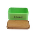 Edelstahl -Brotbox mit Bambusschneidebrett