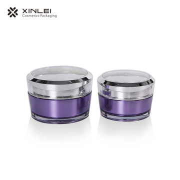 Bouteille crème acrylique violette 50g avec bague en argent