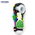 Glass Hand Pipes with Clay figure for 420