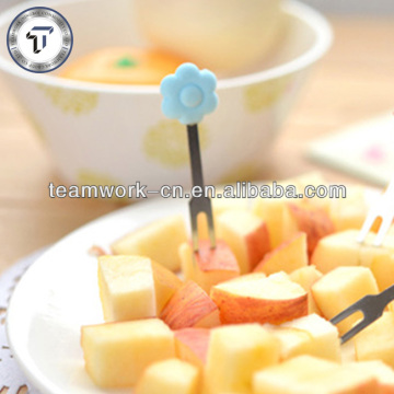 Cute sunflower shape stainless steel silicone fork