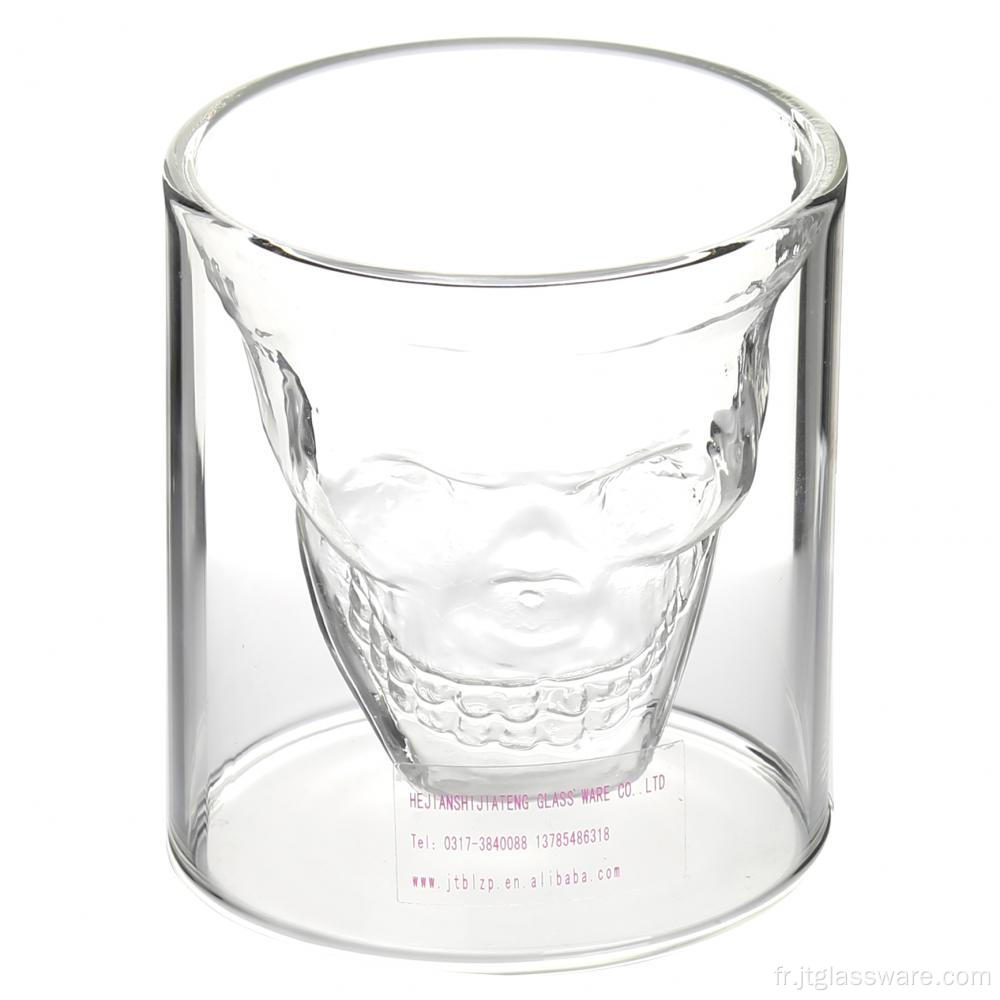 Tasse en verre personnalisée à double paroi pour whisky