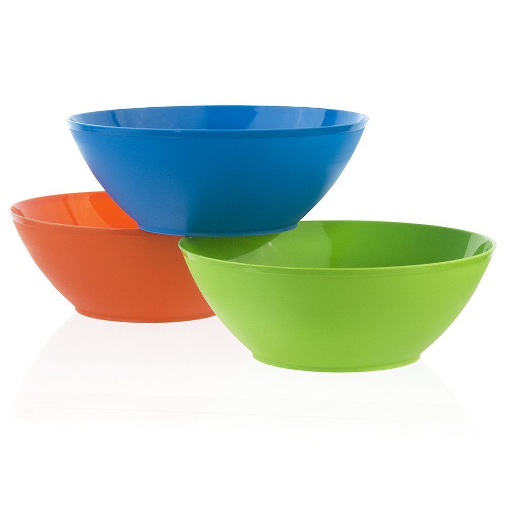 3pcs conjunto de tigela de salada de cozinha de plástico de mistura