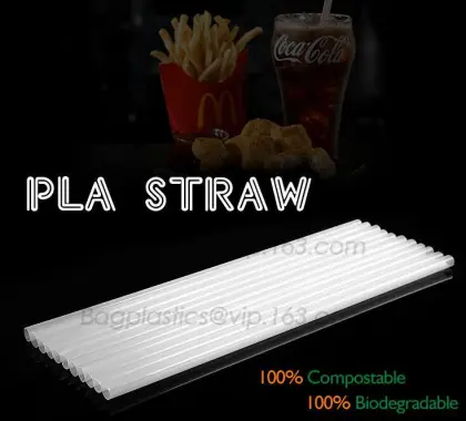 Disposable Paper Straws Pure white Drinking Straws party straw, PLA plastic drinking straw