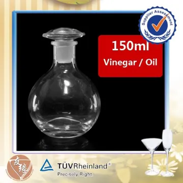 tabletop 150ml cruet glass oil vinegar bottle with cork lid