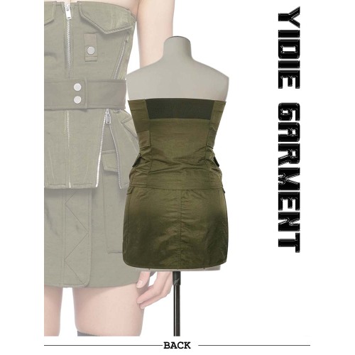 Waterproof 100% Nylon Green Aviator Corset For Women