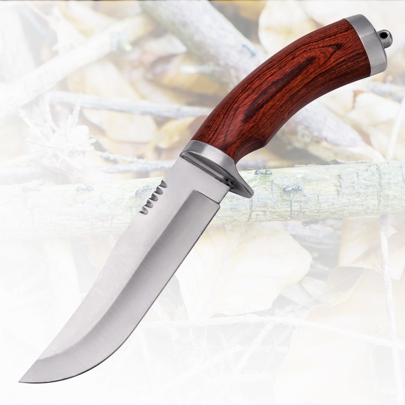 Outdoor Camping Wooden Handle Survival Knife Hunting Knife