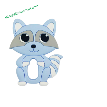 baby silicone raccoon teether wholesale new design silicon teething toys for kid